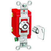 Hubbell HBL1222RKL Double Pole 20 Amp 120-277 Volt AC Industrial Barrel Key Locking Switch